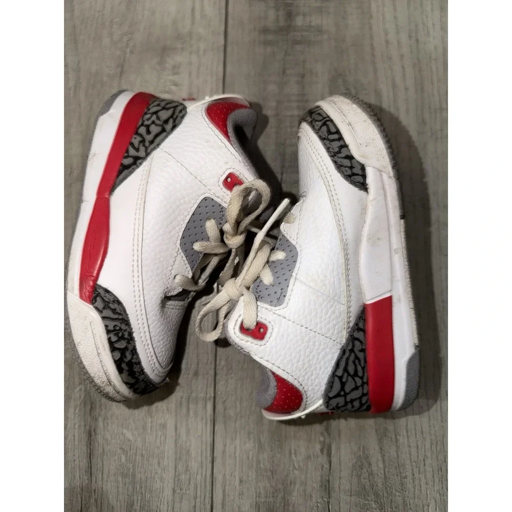 Nike Air Jordan 3 Retro Fire‎ Red White Cement Size 8c DM0967-160 GS